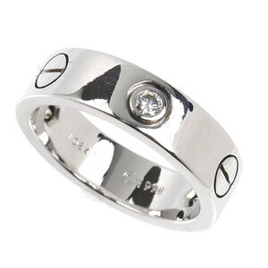 CARTIER Authentic 18k Silver Diamond Love Ring